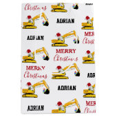 Vrachtwagen voor kerstexcavator: aangepaste naam medium cadeauzakje (Voorkant)