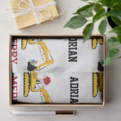 Vrachtwagen voor kerstexcavator: aangepaste naam tissuepapier (Geschenk)