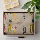 Vrachtwagen voor kerstexcavator: aangepaste naam tissuepapier (Geschenk)