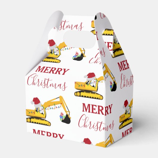 Vrachtwagen voor kerstgraafmachines bedankdoosjes (Achterkant)