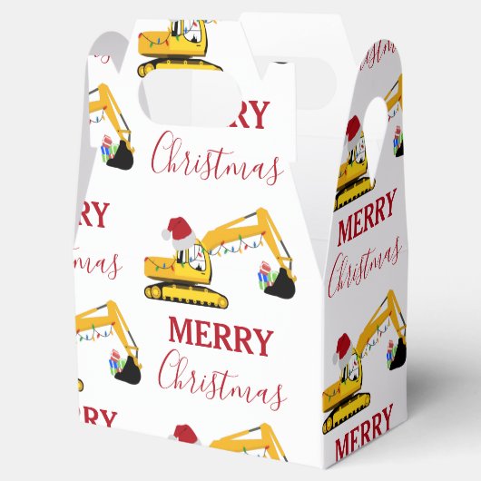 Vrachtwagen voor kerstgraafmachines bedankdoosjes (Geopend)