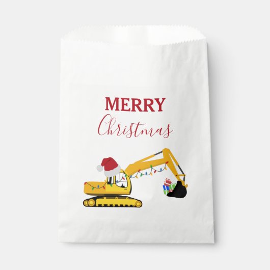 Vrachtwagen voor kerstgraafmachines bedankzakje (Voorkant)