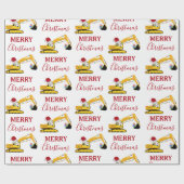 Vrachtwagen voor kerstgraafmachines cadeaupapier (Vlak)