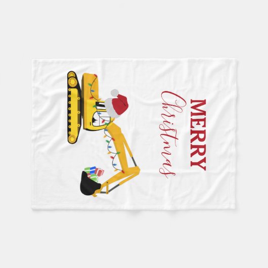 Vrachtwagen voor kerstgraafmachines fleece deken (Voorkant (Horizontaal))