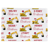 Vrachtwagen voor kerstgraafmachines groot cadeauzakje (Achterkant)