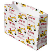 Vrachtwagen voor kerstgraafmachines groot cadeauzakje (Achterkant Gekanteld)