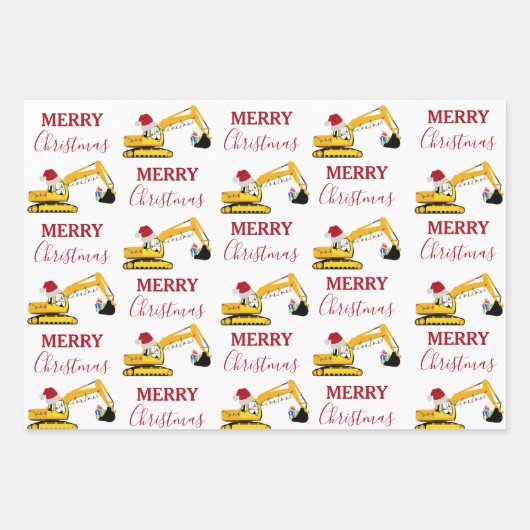 Vrachtwagen voor kerstgraafmachines inpakpapier vel (Voorkant 2)