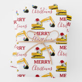 Vrachtwagen voor kerstgraafmachines inpakpapier vel (In situ)