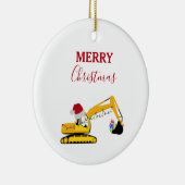 Vrachtwagen voor kerstgraafmachines keramisch ornament (Rechts)