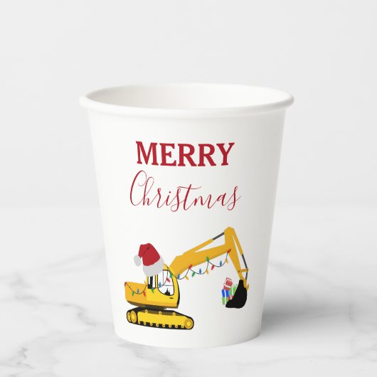 Vrachtwagen voor kerstgraafmachines papieren bekers (Voorkant)