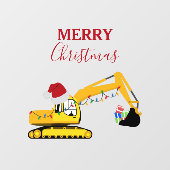 Vrachtwagen voor kerstgraafmachines raamsticker (Vel)