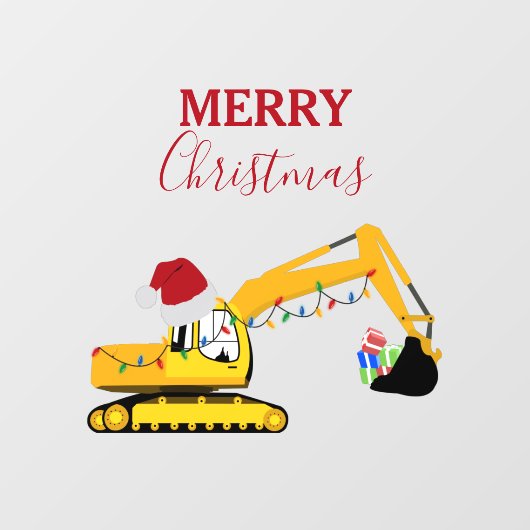 Vrachtwagen voor kerstgraafmachines raamsticker (Vel)