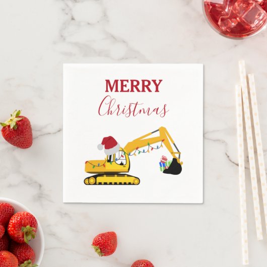 Vrachtwagen voor kerstgraafmachines servet (Insitu)