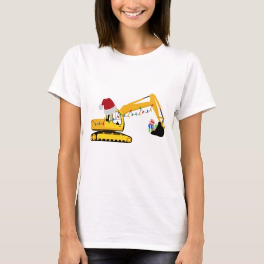 Vrachtwagen voor kerstgraafmachines t-shirt (Voorkant)