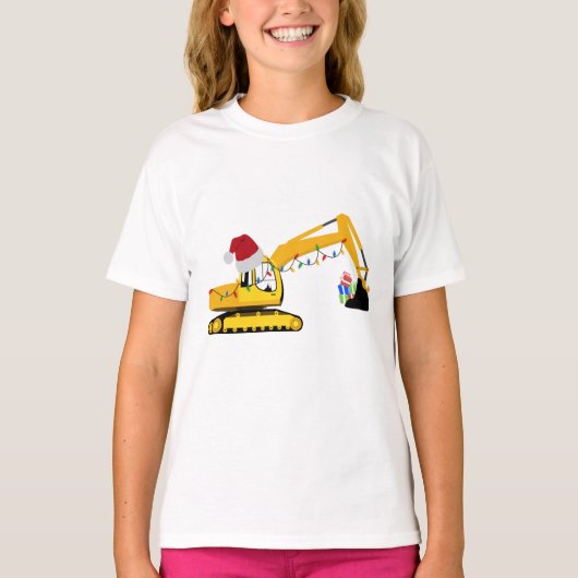 Vrachtwagen voor kerstgraafmachines t-shirt (Voorkant)