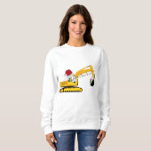 Vrachtwagen voor kerstgraafmachines trui (Voorkant volledig)