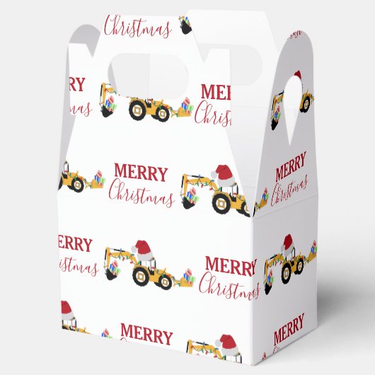 Vrachtwagen voor kersthoefijzerbouw bedankdoosjes (Geopend)