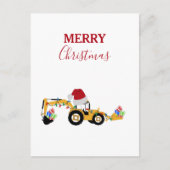 Vrachtwagen voor kersthoefijzerbouw feestdagenkaart (Voorkant)