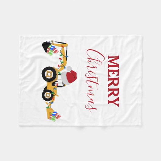 Vrachtwagen voor kersthoefijzerbouw fleece deken (Voorkant (Horizontaal))