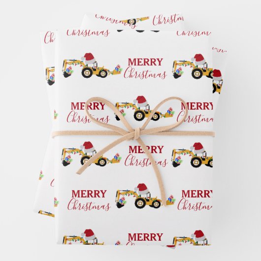 Vrachtwagen voor kersthoefijzerbouw inpakpapier vel (In situ)