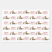 Vrachtwagen voor kersthoefijzerbouw inpakpapier vel (Voorkant)