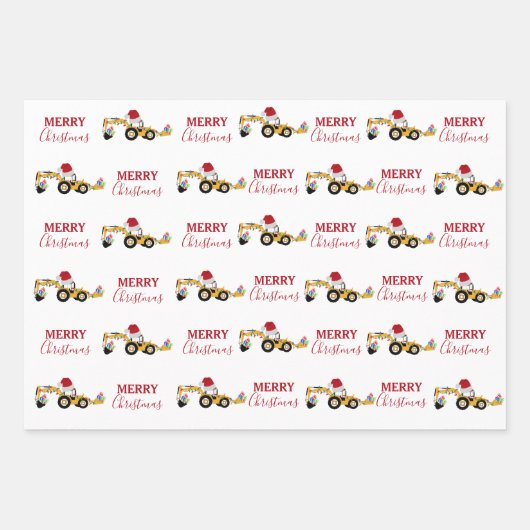 Vrachtwagen voor kersthoefijzerbouw inpakpapier vel (Voorkant)