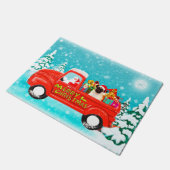 Vrachtwagen voor kerstkerstkerstbeklag bij Pug Dog Deurmat (Schuin)