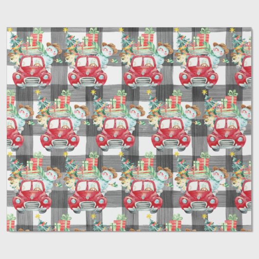  vrachtwagen voor kerstmis cadeaupapier (Vlak)