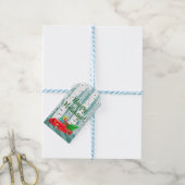 Vrachtwagen voor kerstophaling en Birch Trees Cadeaulabel (Met Touw)
