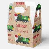 Vrachtwagen voor kerstrecycling van vuilnis bedankdoosjes (Geopend)