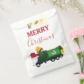 Vrachtwagen voor kerstrecycling van vuilnis bedankzakje (Gezegeld)