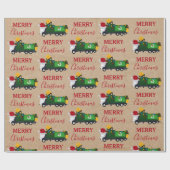 Vrachtwagen voor kerstrecycling van vuilnis cadeaupapier (Vlak)