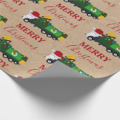 Vrachtwagen voor kerstrecycling van vuilnis cadeaupapier (Hoek)