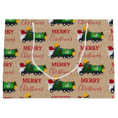 Vrachtwagen voor kerstrecycling van vuilnis groot cadeauzakje (Voorkant)