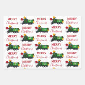 Vrachtwagen voor kerstrecycling van vuilnis inpakpapier vel (Voorkant)