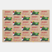 Vrachtwagen voor kerstrecycling van vuilnis inpakpapier vel (Voorkant 3)