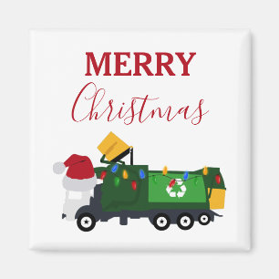 Vrachtwagen voor kerstrecycling van vuilnis magneet