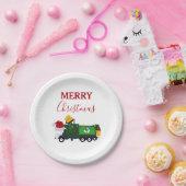 Vrachtwagen voor kerstrecycling van vuilnis papieren bordje (Feest)