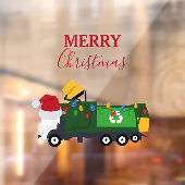 Vrachtwagen voor kerstrecycling van vuilnis raamsticker (Vel 2)