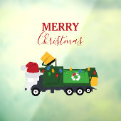 Vrachtwagen voor kerstrecycling van vuilnis raamsticker (Vel 3)