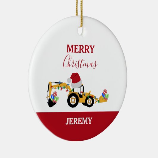 Vrachtwagen voor kerstrugleuning - Aangepast Keramisch Ornament (Rechts)