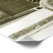 Vrachtwagen voor levering van wagenbakkerij poster (Hoek)