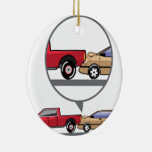 Vrachtwagen voor ongevallen en wagon Suv Wreck Keramisch Ornament (Rechts)