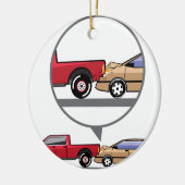 Vrachtwagen voor ongevallen en wagon Suv Wreck Keramisch Ornament (Links)