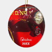 Vrachtwagen voor rode en  Chrome Keramisch Ornament (Links)