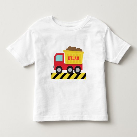 Vrachtwagen voor rode en gele pomp, voor kinderen kinder shirts (Voorkant)