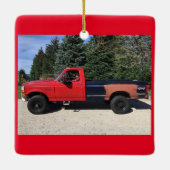 Vrachtwagen voor sierdoeleinden keramisch ornament (Achterkant)