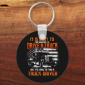 Vrachtwagen voor vrachtwagens met tractor 18 Wheel Sleutelhanger (Voorkant)