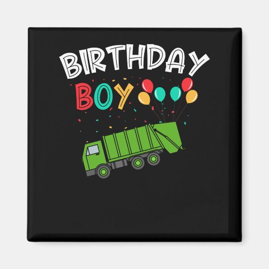 Vrachtwagen voor vuilniswagens Birthday Boys Recyc Magneet (Voorkant)