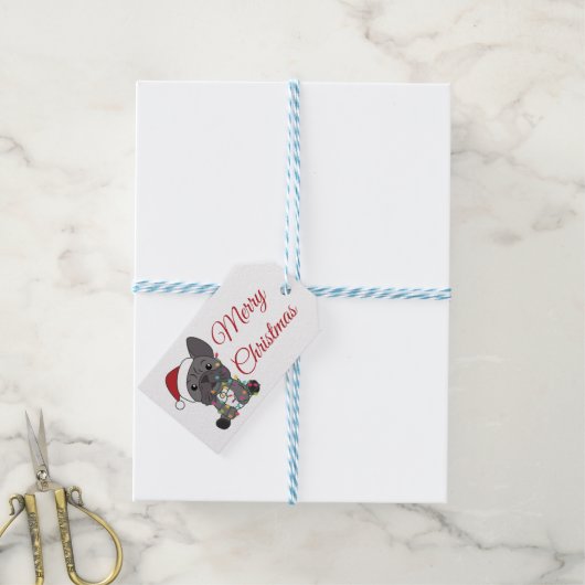 Vrachtwagen voor winterdieren in de kerstwinter me cadeaulabel (Met Touw)